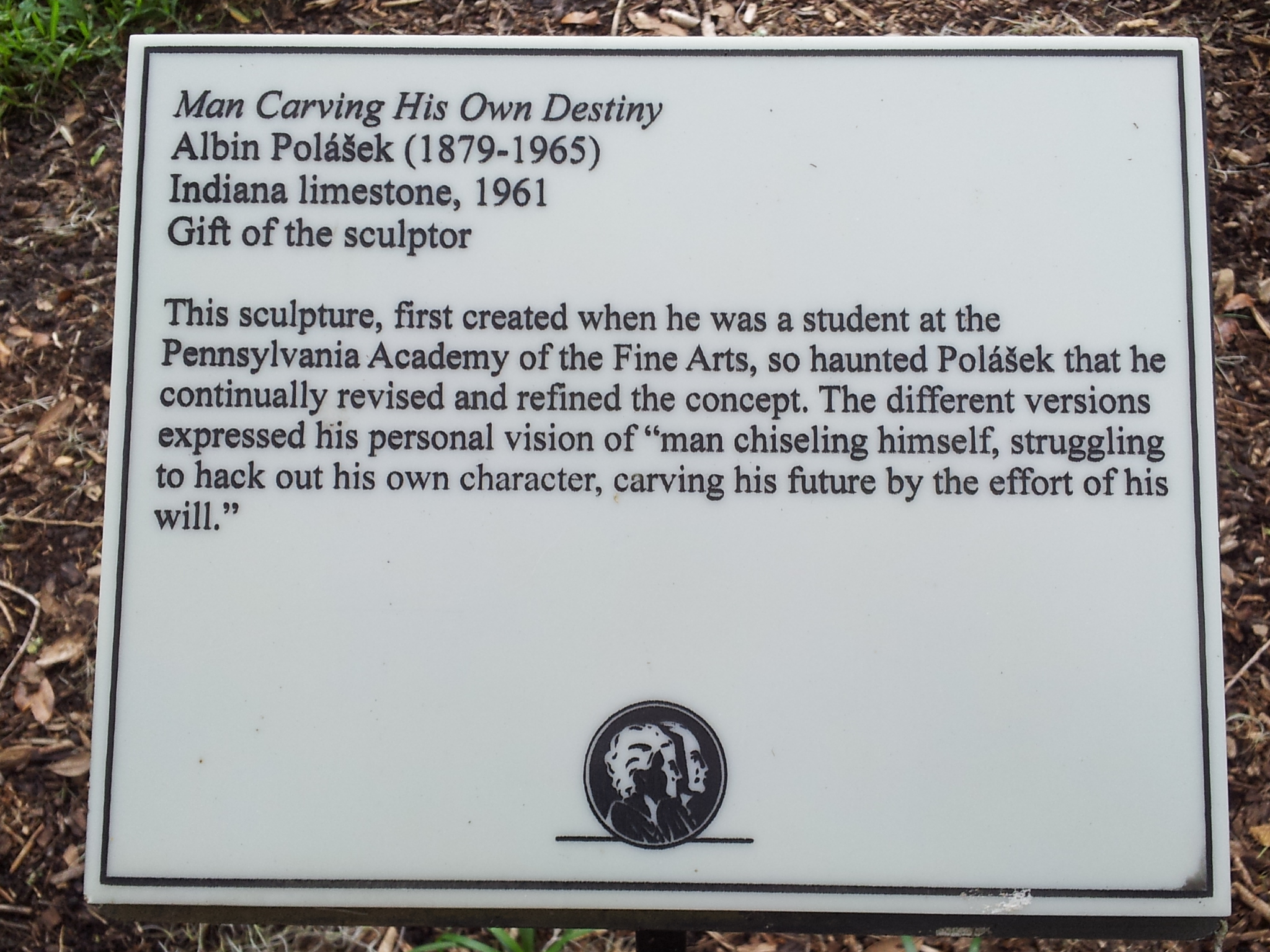 Man Carving His Own Destiny by Albin Polasek (plaque)