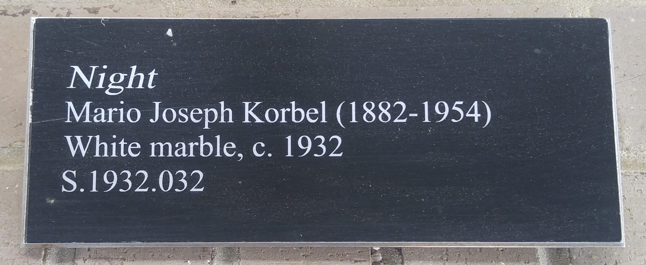 Night by Mario Joseph Korbel (plaque)